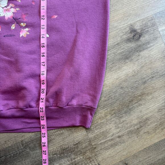 Vintage Morning Sun Mock Neck Birds Hummingbird Floral Sweatshirt - Picture 7 of 9